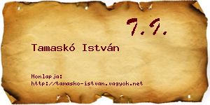 Tamaskó István névjegykártya